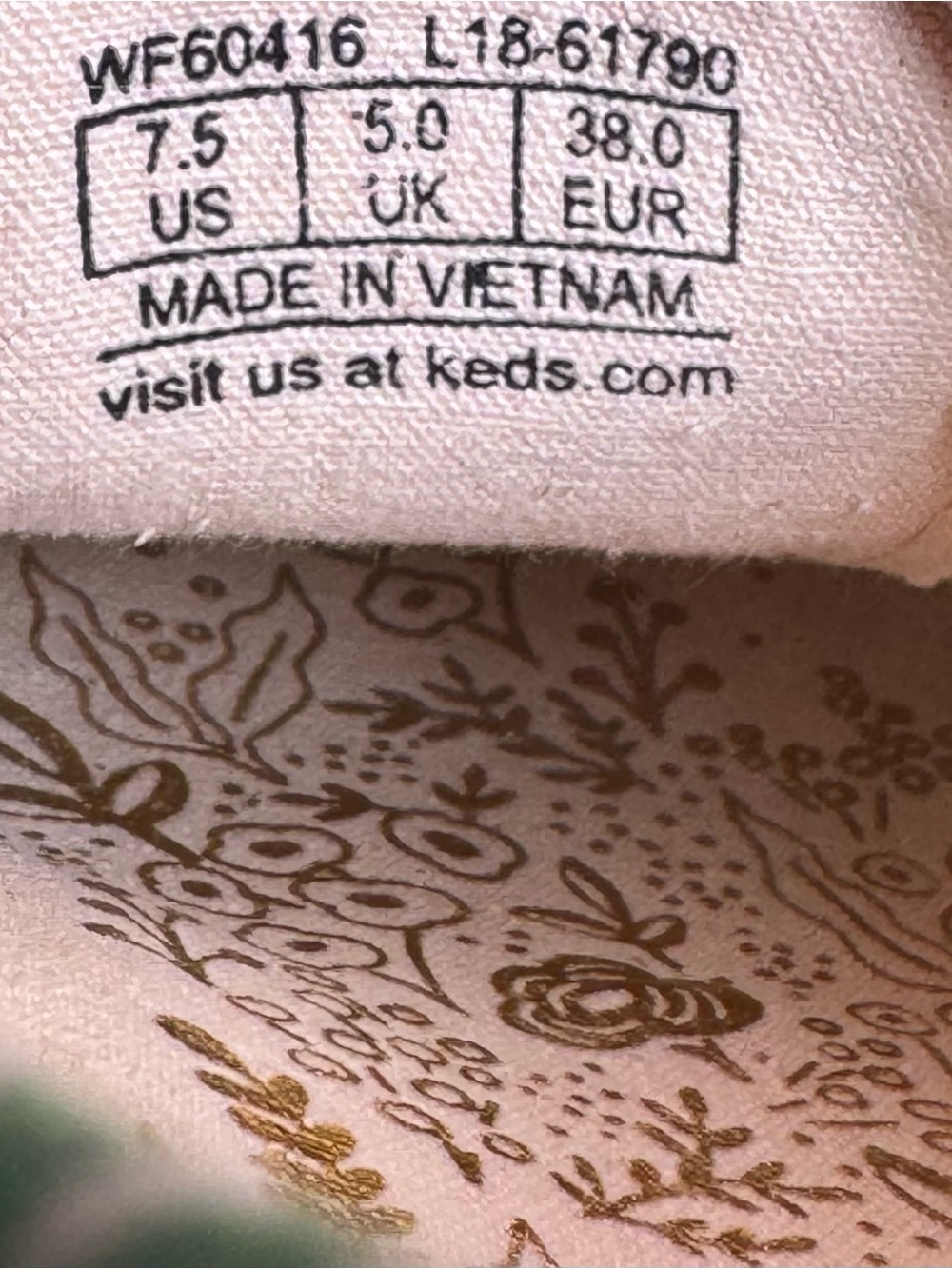 Keds Floral Rifle Paper Co. Canvas Low Top Sneakers WF60416 Womenβs Size 7.5β - Picture 8 of 8